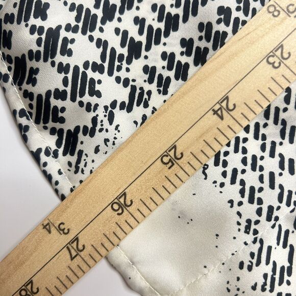 Worthington Women’s L Career button Up Pleated Collar Geometric multi Cream - Picture 8 of 12